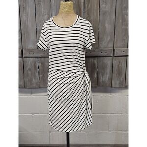 Women's GAP‎ Black And White Strioed Sarong Dress Size Petite Medium NWT
